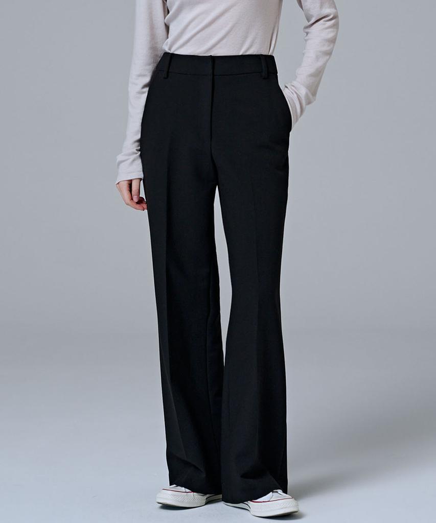 MALOUPE 2164 Stretch Flare Pants (Black)