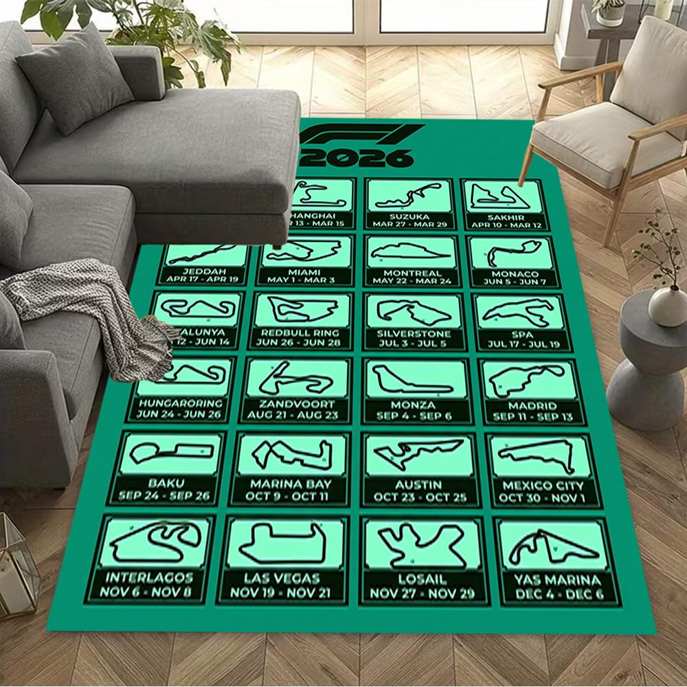 Formula Calendar Area Rug Suitable for Entryway Balcony Dormitory Kitchen Antislip Carpet Decorate Offices