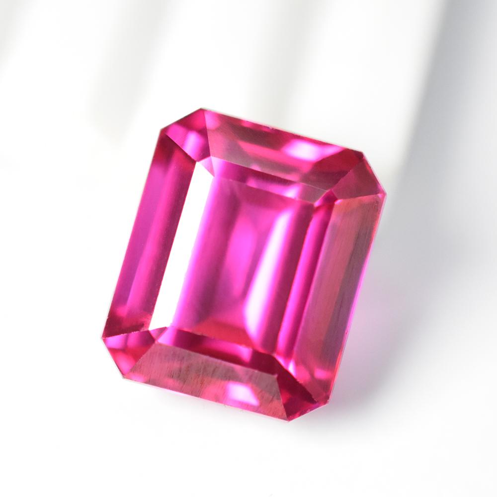 25Ct CERTIFIED Natural Pink Sapphire 15x13mm PERFECT Emerald Cut Loose Gemstone