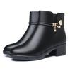 Winter Boots Genuine Leather Wedge Heels Women Snow Boots Famale Non-slip Warm Fur Ankle Boots Women's Casual Flat Shoes