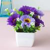 Artificial Chrysanthemum Flower Gypsophila Wood Pot Bonsai