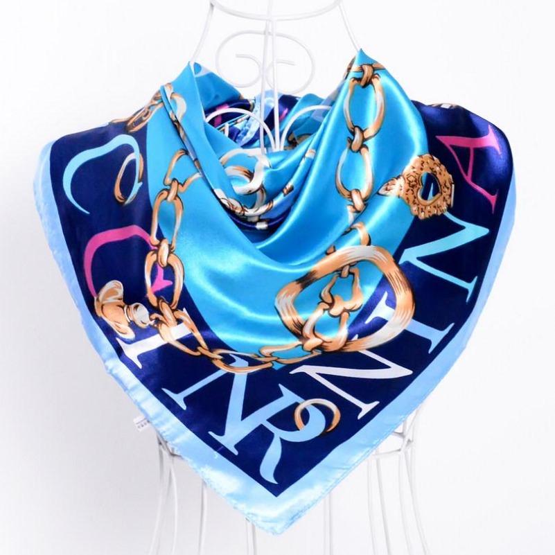Black Gold Silk Scarves Bufandas Female Scarfs Shawl Fashion Elegant Satin Square Scarves Fall Winter Brand Silk Scarf Hijab