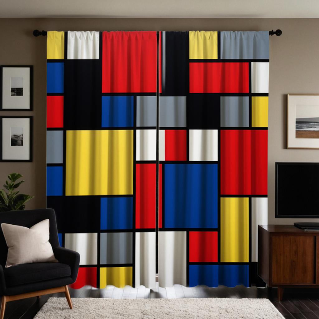 2 kusy HD digitální barevný systém Patchwork Geometrické závěsy Styl bytové dekorace Zdobení obývacího pokoje Ložnice Řasící páska Curta