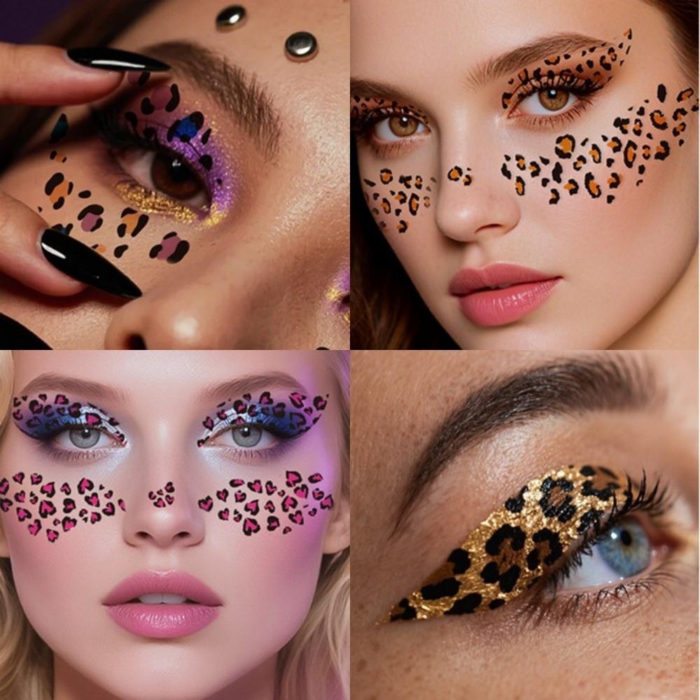 10 ks Dočasných tetování na jedno použití Falešné nálepky na body art Cool tetovací nálepky s leopardím vzorem Cosplay
