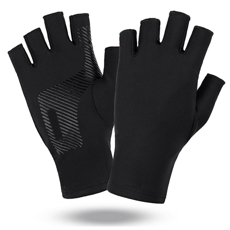 1Pair UV Fishing Fingerless Gloves Summer Light Breathable Sunscreen Driving Gloves Anti UV For Outdoor Cycling
