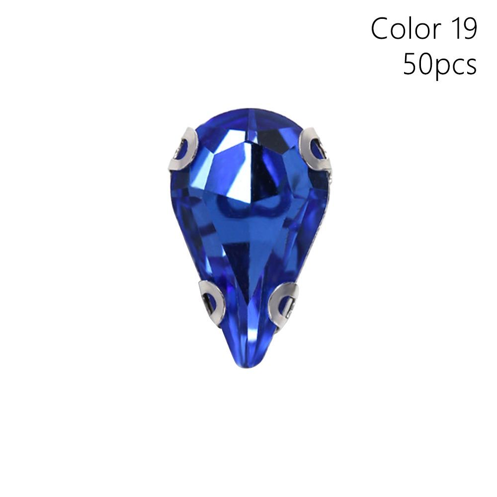 50 Stück/Packung Aufnähbar Glitzer Näh Strasssteine Wassertropfenform Diamant Perlen Verzierung Für Handarbeiten