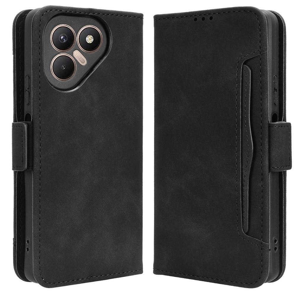 

Для TECNO Pova 7 4G Кожаный чехол Чехол-кошелек для телефона с несколькими слотами для карт Black