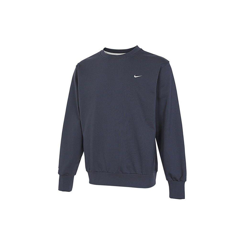 Nike Solid Color Logo Crew Neck Basketball Pullover Sweatshirt Men Tops Blue DQ5821-437