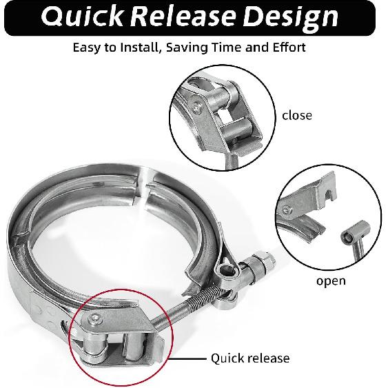 3 Inch Quick Release V Band Clamp 304 Stainless Steel
