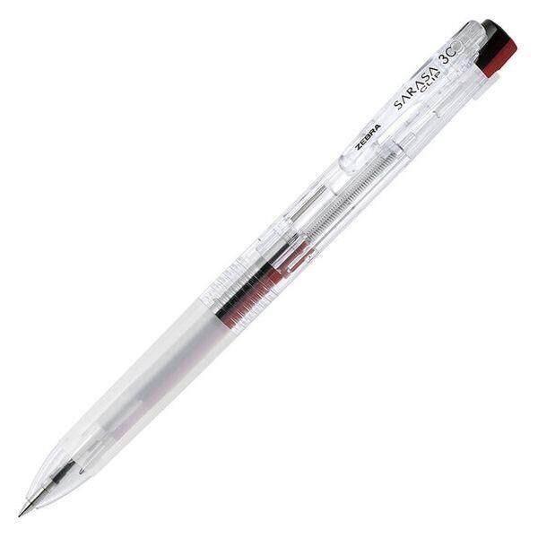 Zebra 3 Color Sarasa Clip Ballpoint Pen 3C Black  Transparent  Blue Black  White  Replacement 05mm