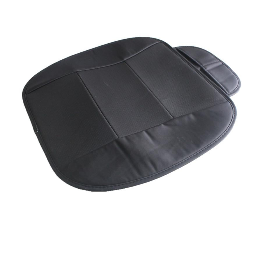 2 יחידות עור PU דלוקס כיסוי רכב מגן מושב כרית שחור כיסוי קדמי אוניברסלי