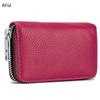 Stylish RFID Accordion Leather Card Holder with Zipper