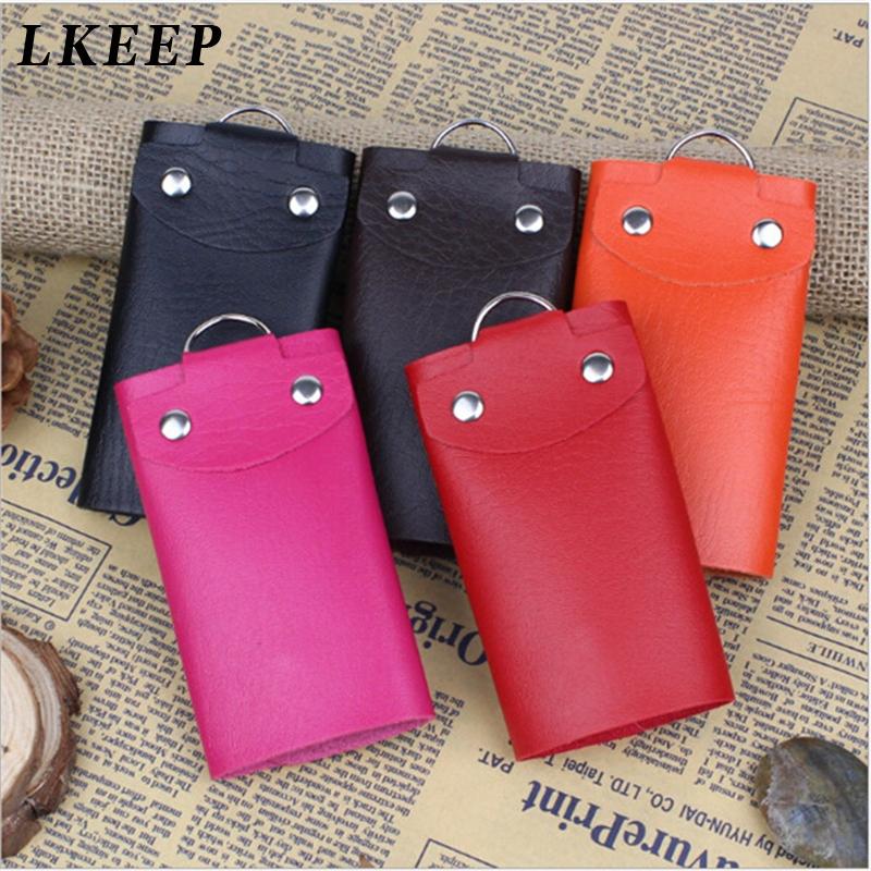 PU Leather Women Men Key Holders Keys Organizer Fashion Solid Key Wallets Key Pouch Car Keychain Housekeeper Key Chain Wallet