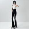 Black High-Waisted Flare Shark Pants - Women's Spring/Autumn Yoga & Fitness Hip-Lifting Tummy-Control Outerwear
