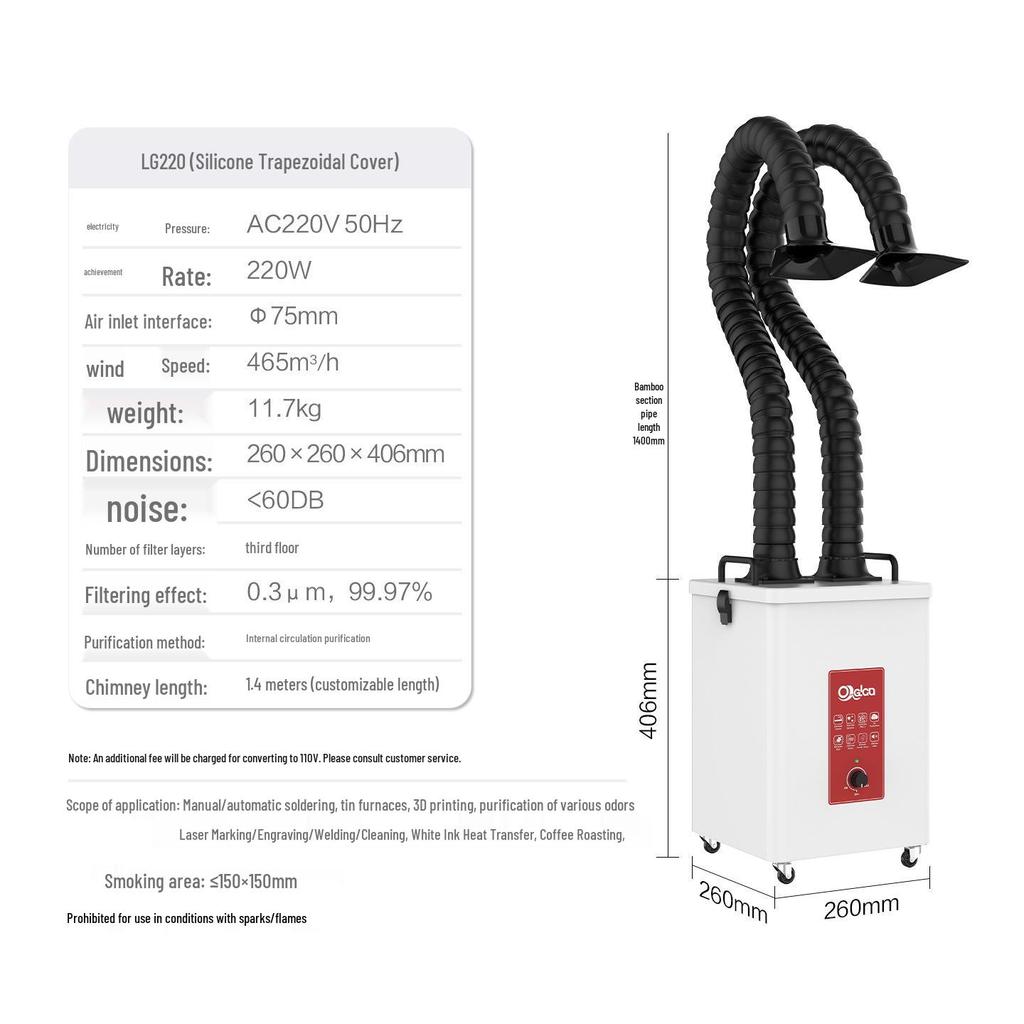 Laser Soldering Fume Purifier & Desktop Smoke Extractor Device