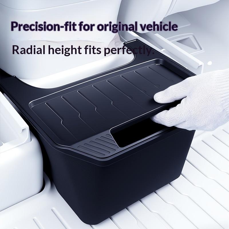 For Tesla Model Y Rear Seat Storage Box Trash Can Organizer Under Air Vent Universal Fit 2021 2024 Center Console Interior