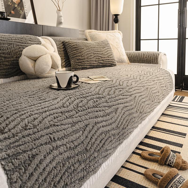 1pcs Winter Plush Simple Sofa Cover Modern Wear-resistant and Durable Non-slip Couch Slipcovers for Living Room Home Decor