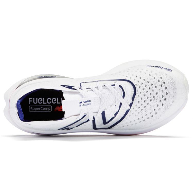 New Balance FuelCell SuperComp Trainer Damen Leichte Trainings-Sneaker Weiß Victory Blue Magenta Pop WRCXLW2