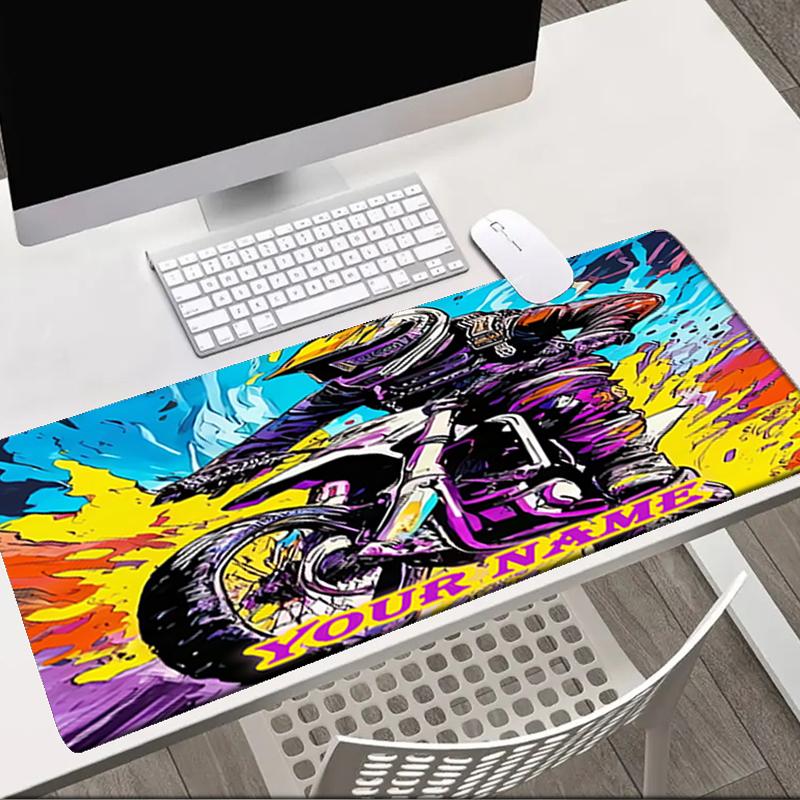 1PC Custom Name Rider Action Artwork Mouse pad, keyboard and mouse desk pad, for computer notebook Birthday Gift For Any Room Or Office