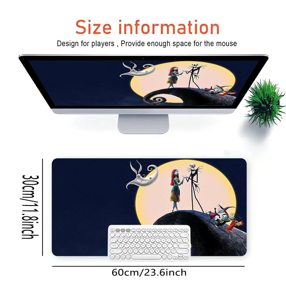 Nightmare Before Christmas Large Gaming Mouse Pad Nonslip Rubber Base Waterproof Desk Mat For Office Pc Laptop