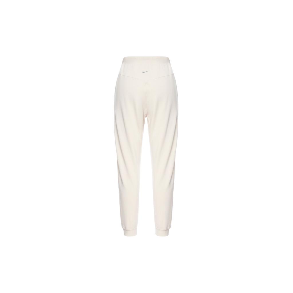 Nike 7/8 Fleece Joggers Solid Color High Waist Drawstring Cuffed Loose Knit Sports Pants Women Joggers White DN0936-105