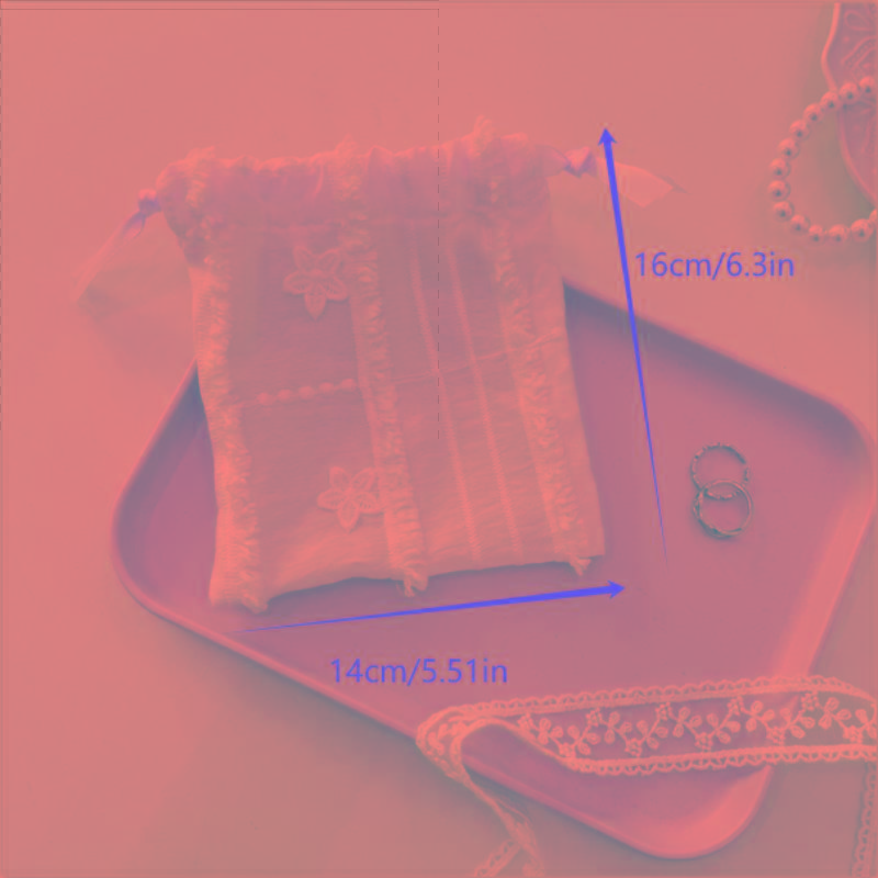 Jednoduchý sladký krajkový stahovací úložný sáček pro ženy na drobnosti, malý látkový sáček, peněženka na mince, kosmetická taštička, organizér na rtěnky, dárkový sáček