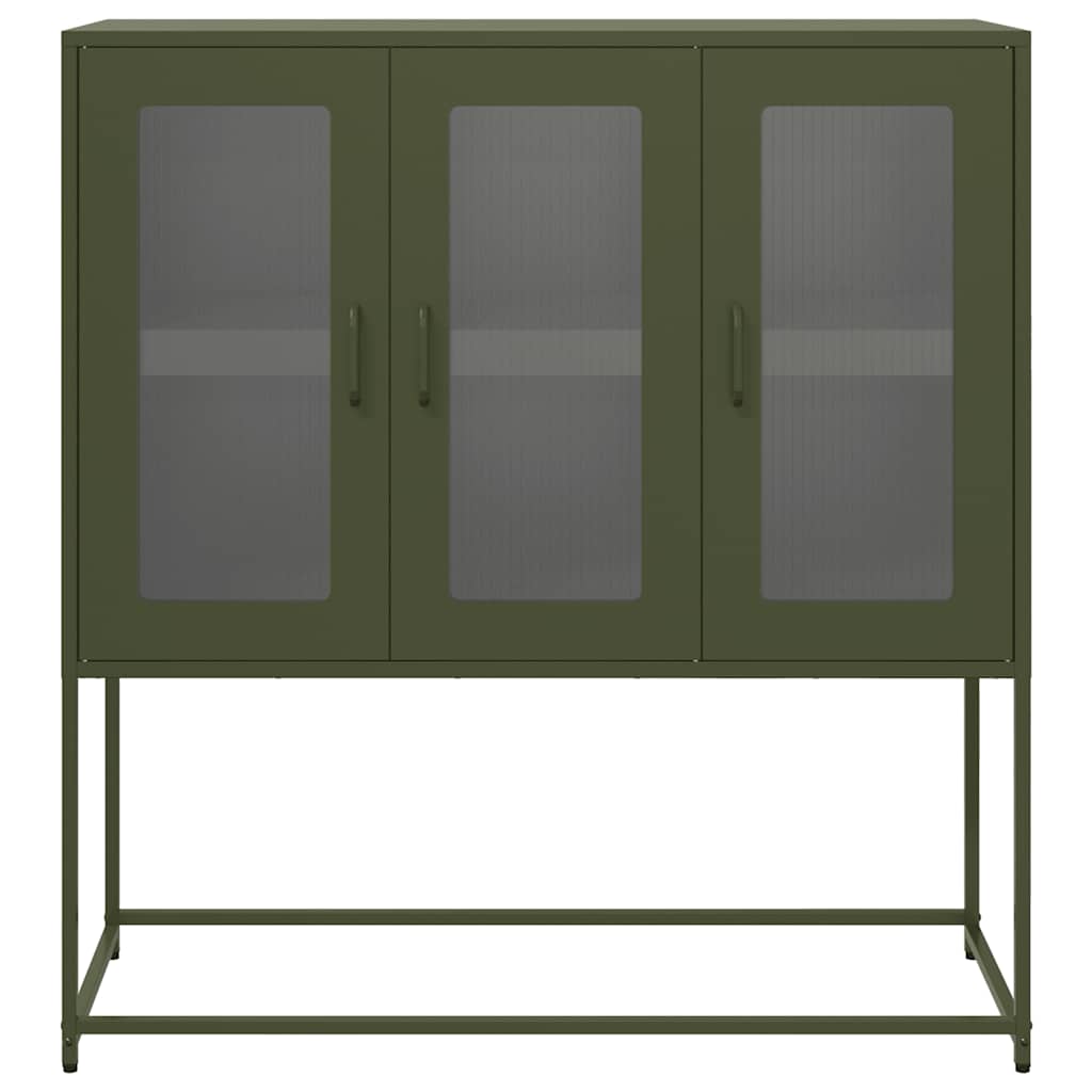 Sideboard Olive Green 100.5 x 39 x 107 cm Cold Rolled Steel
