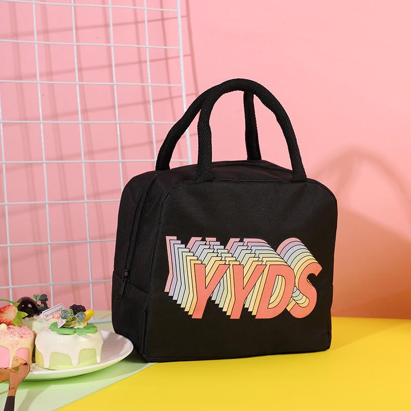 Large Capacity Cartoon Bento Bag Oxford Cloth Lunch Tote Insulated Storage Canvas Lunch Box Bag