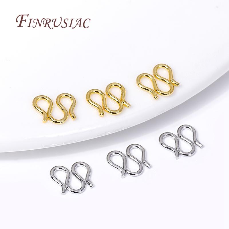 10/20Pcs 18K Gold Plated W Shape Clasps For Jewelry Necklace Clasps Connectors For Bracelets Making DIY Accessories