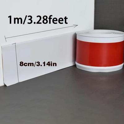 1m Wall Base Baseboard Molding Trim, Self Adhesive Wall Base Moulding Trim Peel and Stick Design, Decorative Corner Trim for Home Renovation