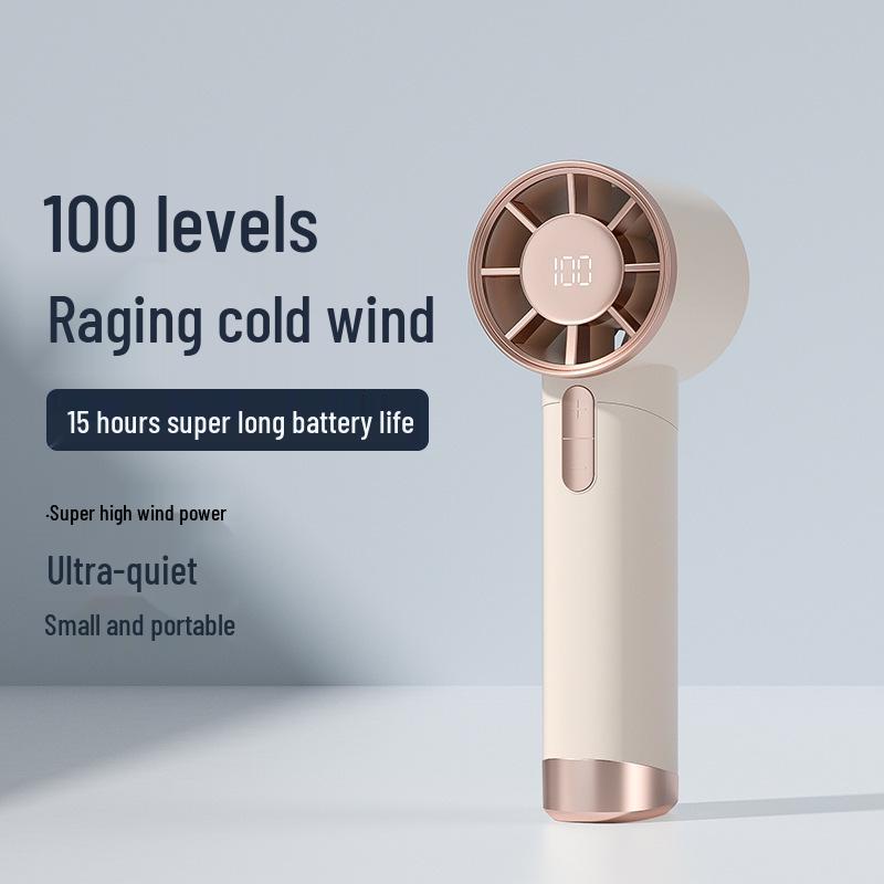100-Speed USB Rechargeable Bladeless Handheld Fan with Stepless Control