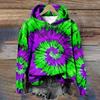 Fashion Colorful Tie Dye 3D Print Hoodies Women Autumn Hooded Sweatshirts Street Pullover Y2K Top Tracksuit Unisex Coat