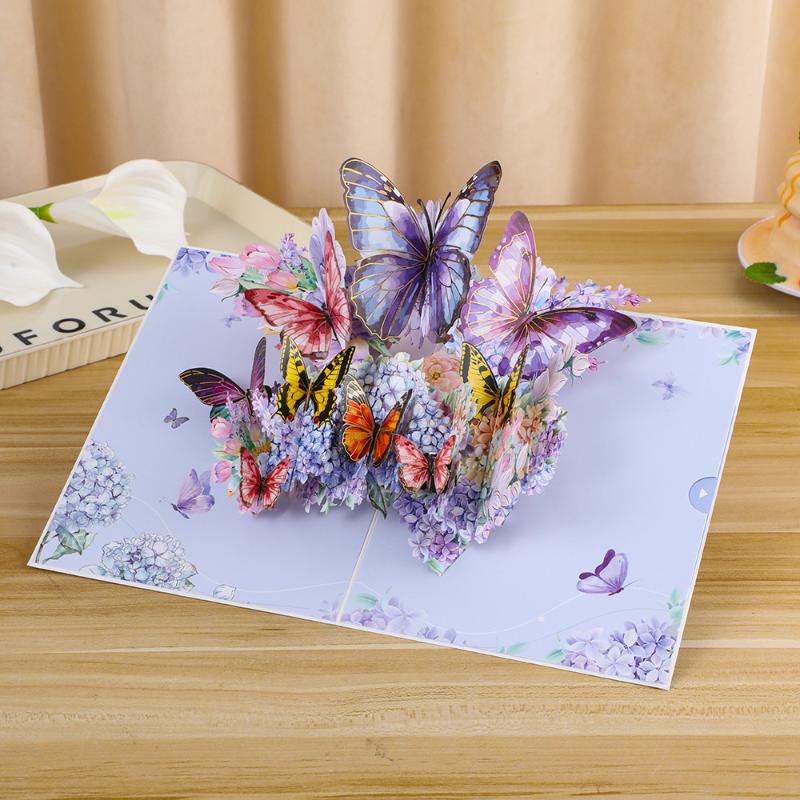 3D Butterfly Pop Up Greeting Cards Postcard For Valentine'S Day Wedding Invitation Greeting Birthday Gift