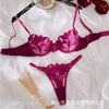 Sexy Erotic Underwear Set Embroidery Ultra-thin Perspective Lace Pure Desire Fun Underwear Multi-color