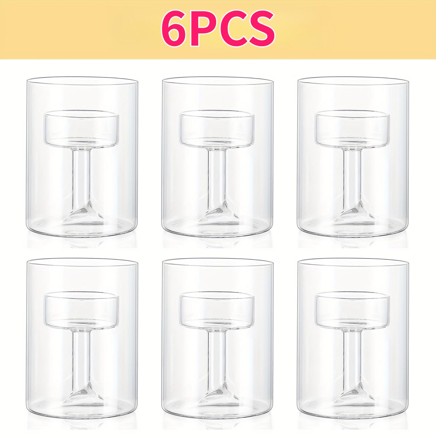 

6pcs Set Glass Candle Holder Centerpieces Tabletop Transparent Hurricane Tealight Holders for Dining Wedding Party Home Decor