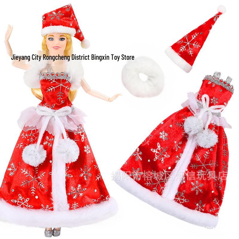 11-inch Barbie Doll Fashion Christmas Dress Set - 30cm Holiday Clothing Series