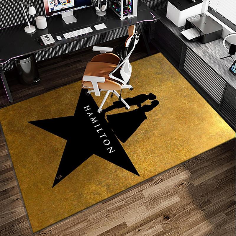 Star Hamilton Art Office Rug Chair Mat, Game Carpet, Suitable for Front Door, Bedroom, Living Room, Desk, Holiday Gift