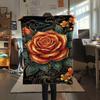 1PC Sleeping Rose  Print FlAannel Blanket, High quality Comfortable for All Seasons, Home Decor, Warmth and Comfort