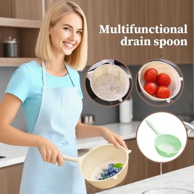 Rice Sieve Anti-Spill Fruit Vegetable Washing Bowl With Strainer Space-Saving Washer Colander for Kitchen Restaurant