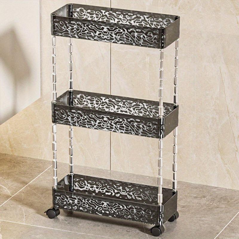 Тележка на колесиках для хранения, 1 шт., 3-х уровневый органайзер на тележке для ванной комнаты, мобильный стеллаж, органайзер для стирки, многофункциональная тележка для домашнего офиса
