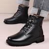 Winter High Top Warmhaltende Baumwollschuhe für Herren Mode Lässig Neuer Designer Schneestiefel Männlich Schnürung Plateau Rindsleder Stiefel Mann