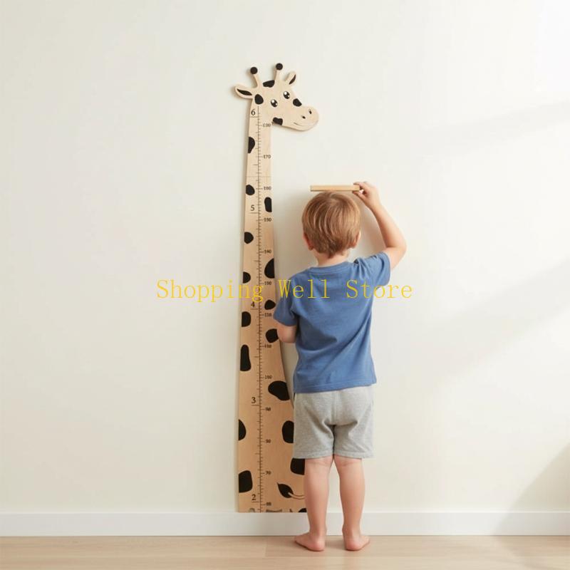 KX4B Деревянная ростовая линейка-жираф Персонализируемая линейка роста для детских комнат Съемное украшение для детской комнаты для растущих детей China Mainland