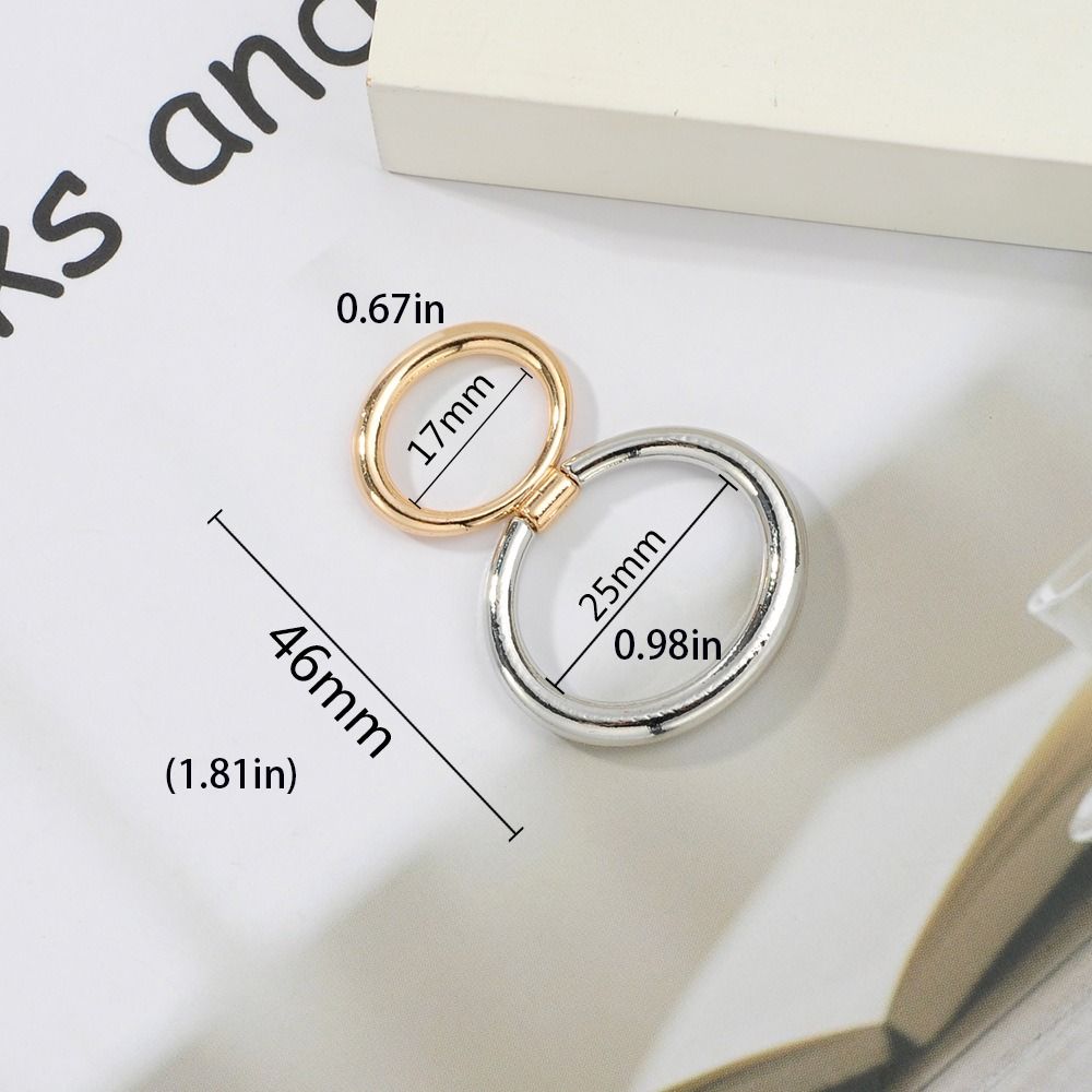 Electroplated Scarf Buckle Ring Double Ring  Trendy   Clothing Accessories