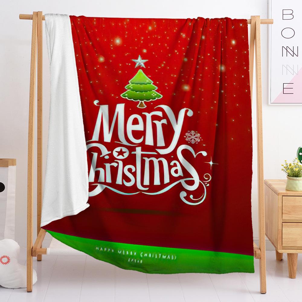 Flannel Blanket Red Christmas Bedroom Blanket European And American Size Blanket Digital Printing