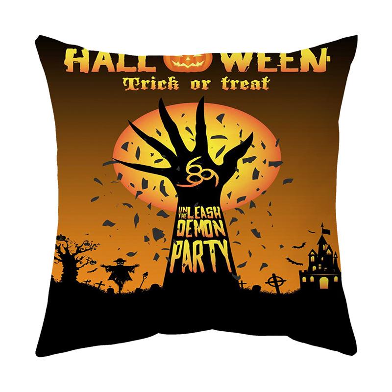 Halloween Series Pumpkin Cushion Pillow Cover Printed Pillow Cover Cushion Cover Holiday Gift