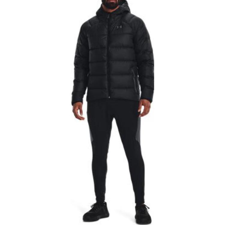 Under Armour Down Jackets Men's Black Hooded Non Detachable Moderate Other (Unisex) Down Jackets 1364903 003