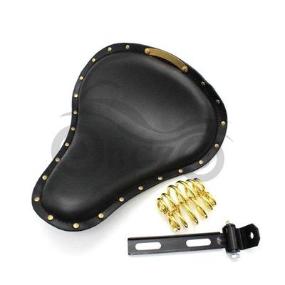 Retro Bronze Stud Leather Motorcycle Seat Cushion for Harley Cruiser 