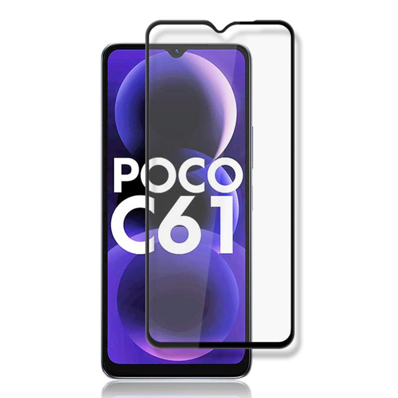 

MOCOLO For Xiaomi Poco C61 4G/Redmi A3 4G Screen Protector Silk Printing Clear Tempered Glass Film Black