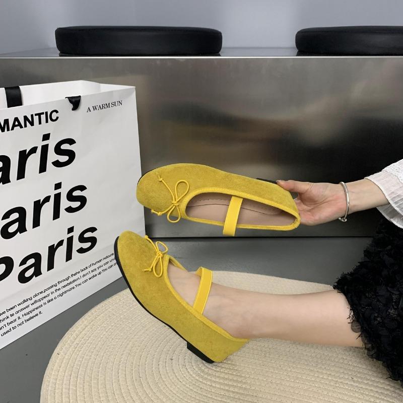 New Style Elegant Shoes Woman Flats Shallow Mouth Bow-Knot Soft Casual Female Sneakers Square Toe Dress Ballerinas Butterfly