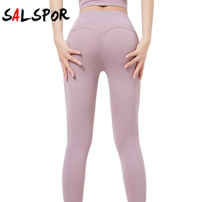 

Модные женские быстросохнущие леггинсы для йоги с высокой талией и боковыми карманами, спортивные леггинсы для бега и фитнеса